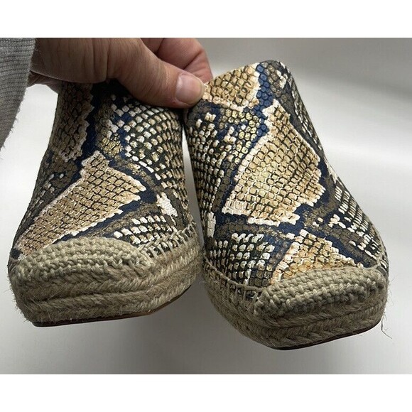 Charles David Gramercy Leather Snake Print Wedge Slides Sz 6 New W/O Tags R Box - Picture 7 of 10